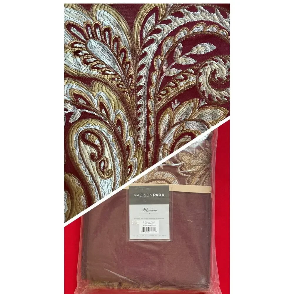 Madison Park Aubrey Jacquard Curtain Panel Pair 50